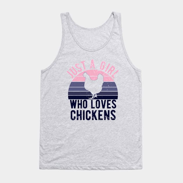 Just A Girl Who Loves Chickens for Chicken Lovers Gift Tank Top by Zen Cosmos Official